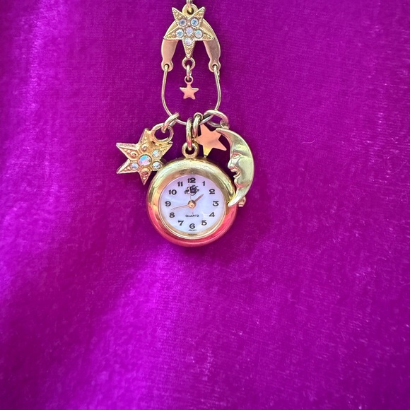 Kirks Folly Gold Celestial Charm Watch Necklace - 32” - Picture 5 of 5